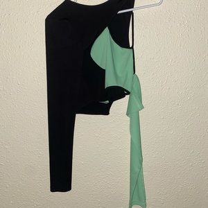Abstract cutout crop tee